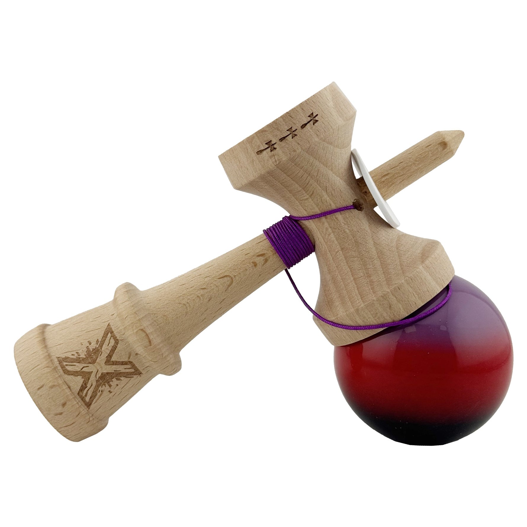 Kendama X Originala, Profesionala, Flippy, Super Sticky cu Cupe Mari KING SIZE V3, Gaura in Baza, Rulment Metalic, din