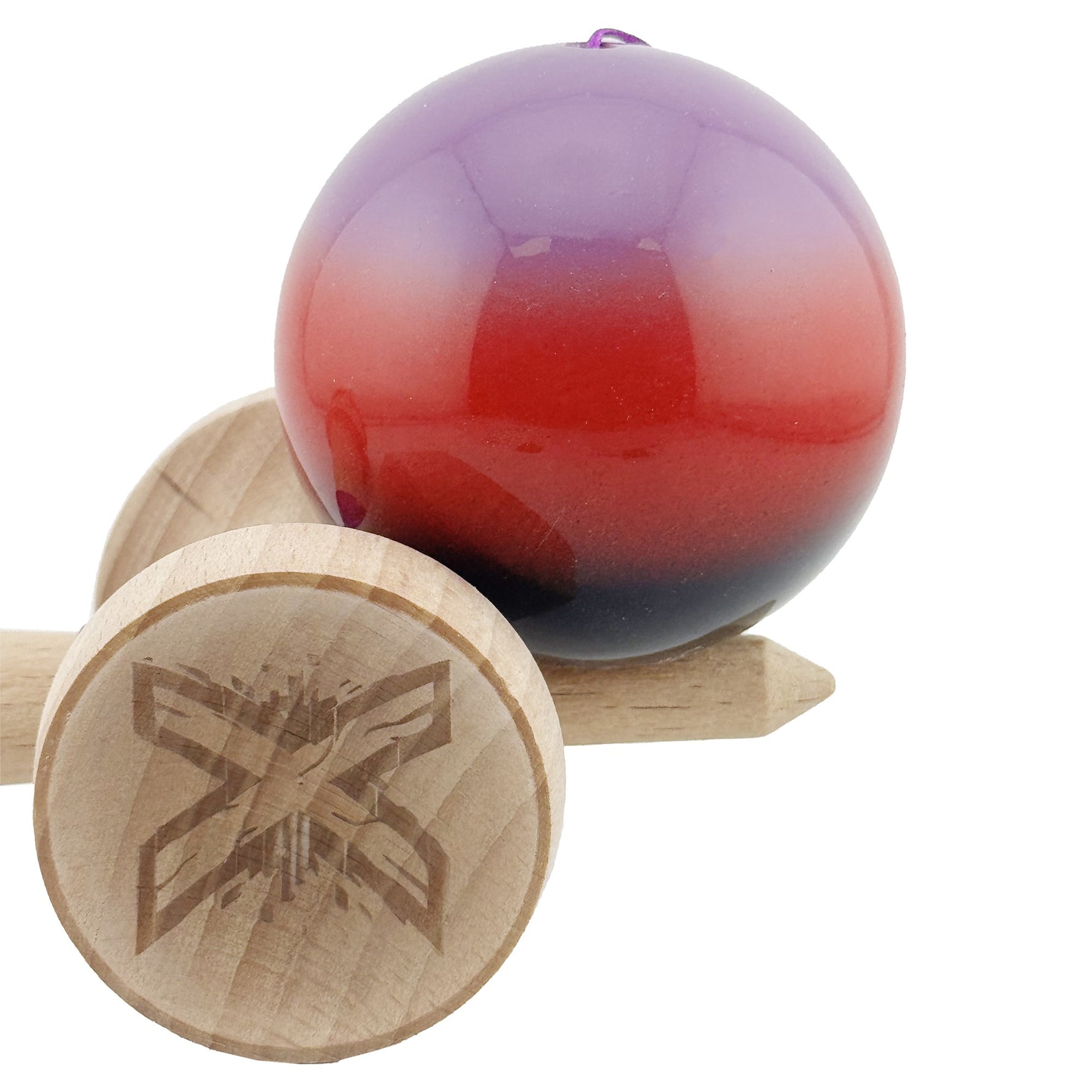 Kendama X Originala, Profesionala, Flippy, Super Sticky cu Cupe Mari KING SIZE V3, Gaura in Baza, Rulment Metalic, din