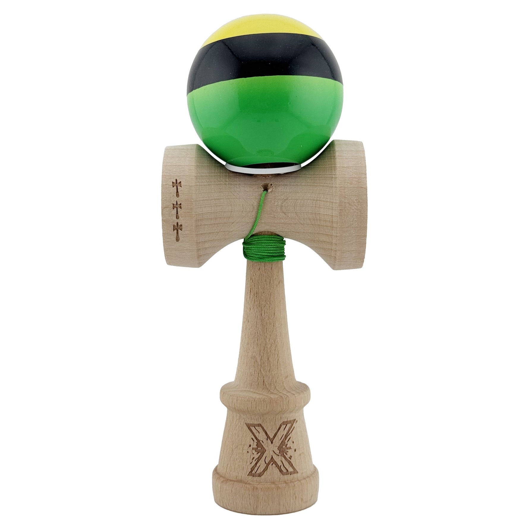 Kendama X Originala, Profesionala, Flippy, Super Sticky cu Cupe Mari KING SIZE V3, Gaura in Baza, Rulment Metalic, din