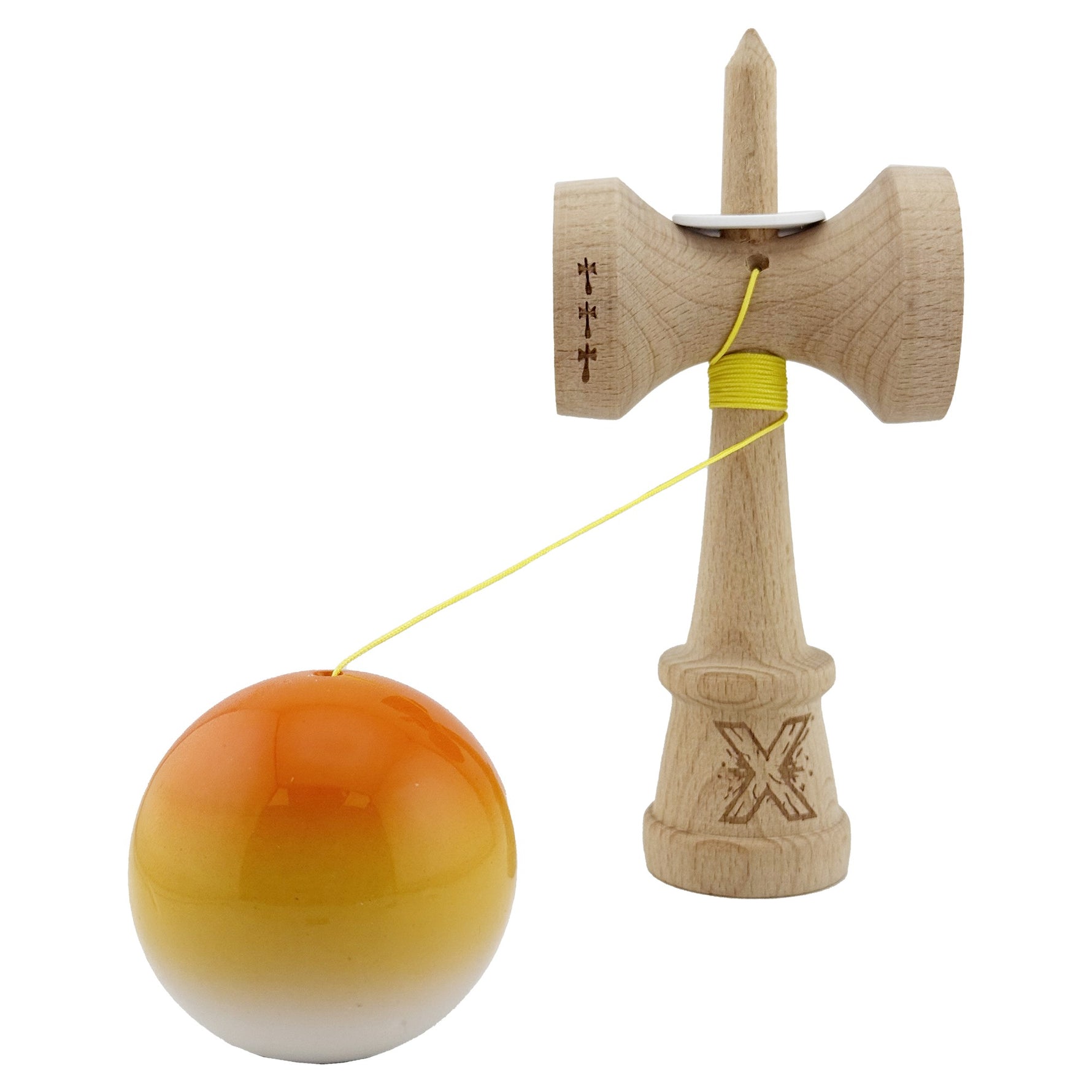 Kendama X Originala, Profesionala, Flippy, Super Sticky cu Cupe Mari KING SIZE V3, Gaura in Baza, Rulment Metalic, din