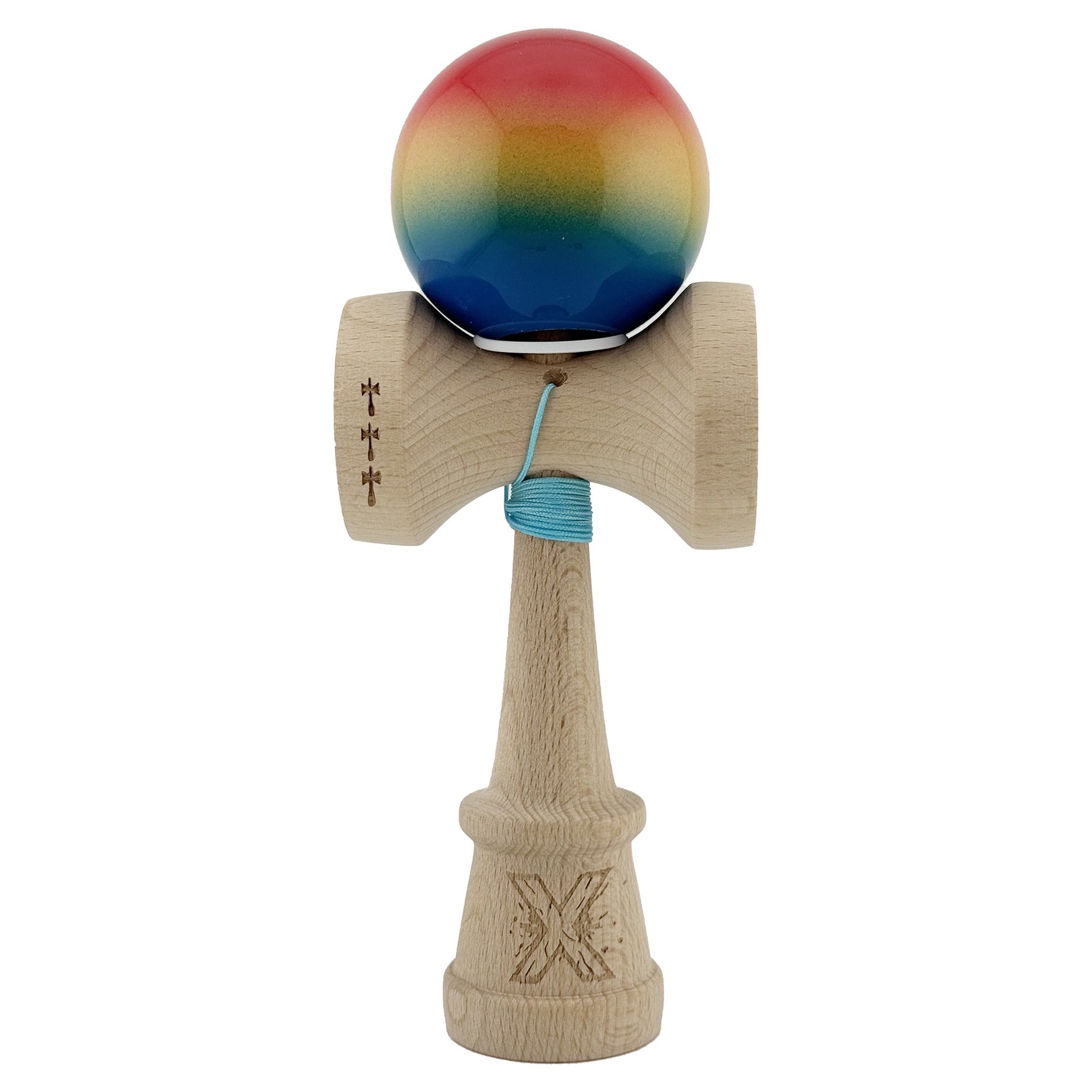 Kendama X Originala, Profesionala, Flippy, Super Sticky cu Cupe Mari KING SIZE V3, Gaura in Baza, Rulment Metalic, din