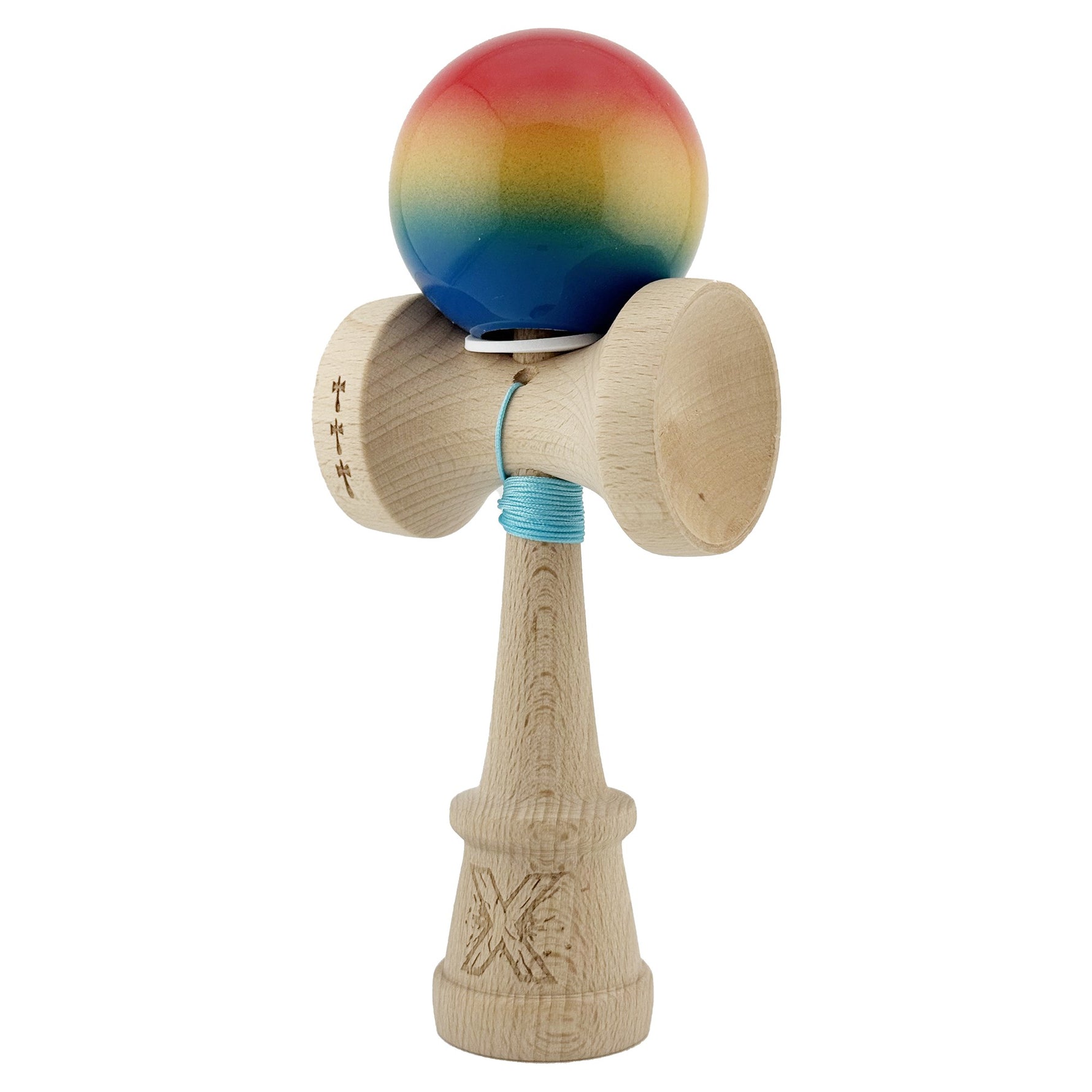 Kendama X Originala, Profesionala, Flippy, Super Sticky cu Cupe Mari KING SIZE V3, Gaura in Baza, Rulment Metalic, din