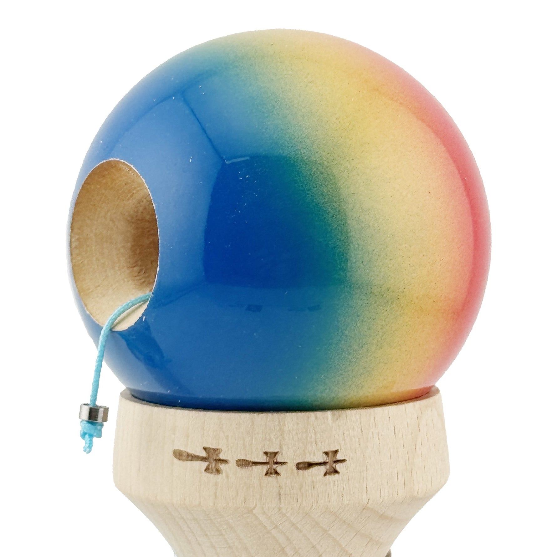 Kendama X Originala, Profesionala, Flippy, Super Sticky cu Cupe Mari KING SIZE V3, Gaura in Baza, Rulment Metalic, din