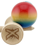 Kendama X Originala, Profesionala, Flippy, Super Sticky cu Cupe Mari KING SIZE V3, Gaura in Baza, Rulment Metalic, din