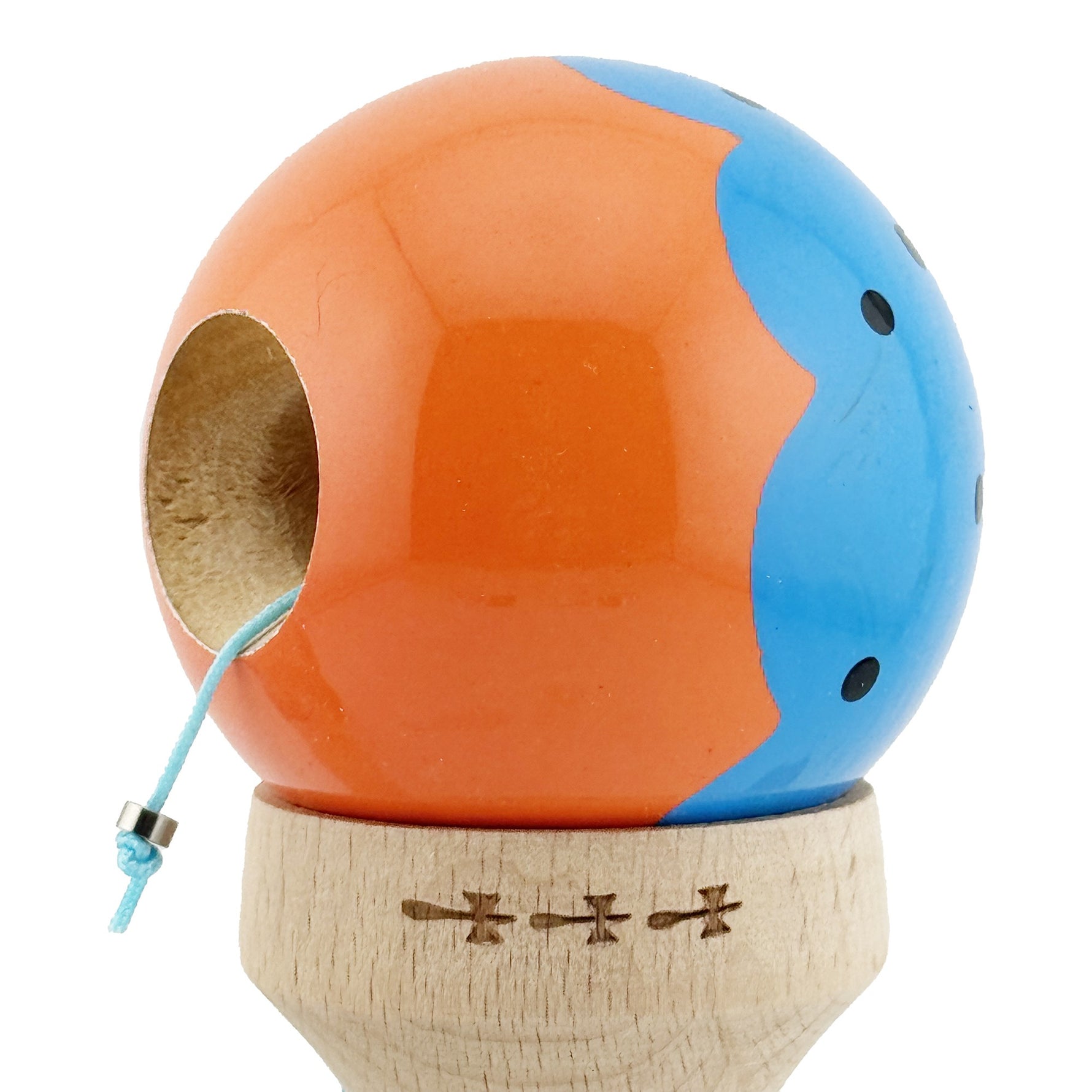 Kendama X Originala, Profesionala, Flippy, Super Sticky cu Cupe Mari KING SIZE V3, Gaura in Baza, Rulment Metalic, din
