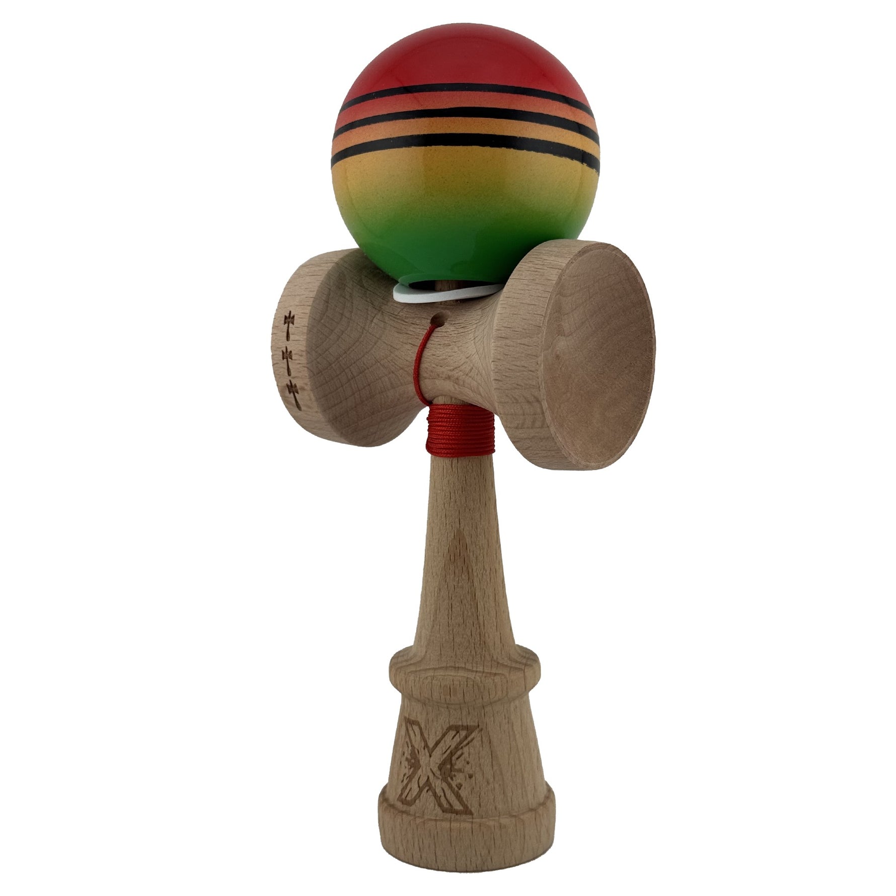 Kendama X Originala, Profesionala, Flippy, Super Sticky cu Cupe Mari KING SIZE V3, Gaura in Baza, Rulment Metalic, din