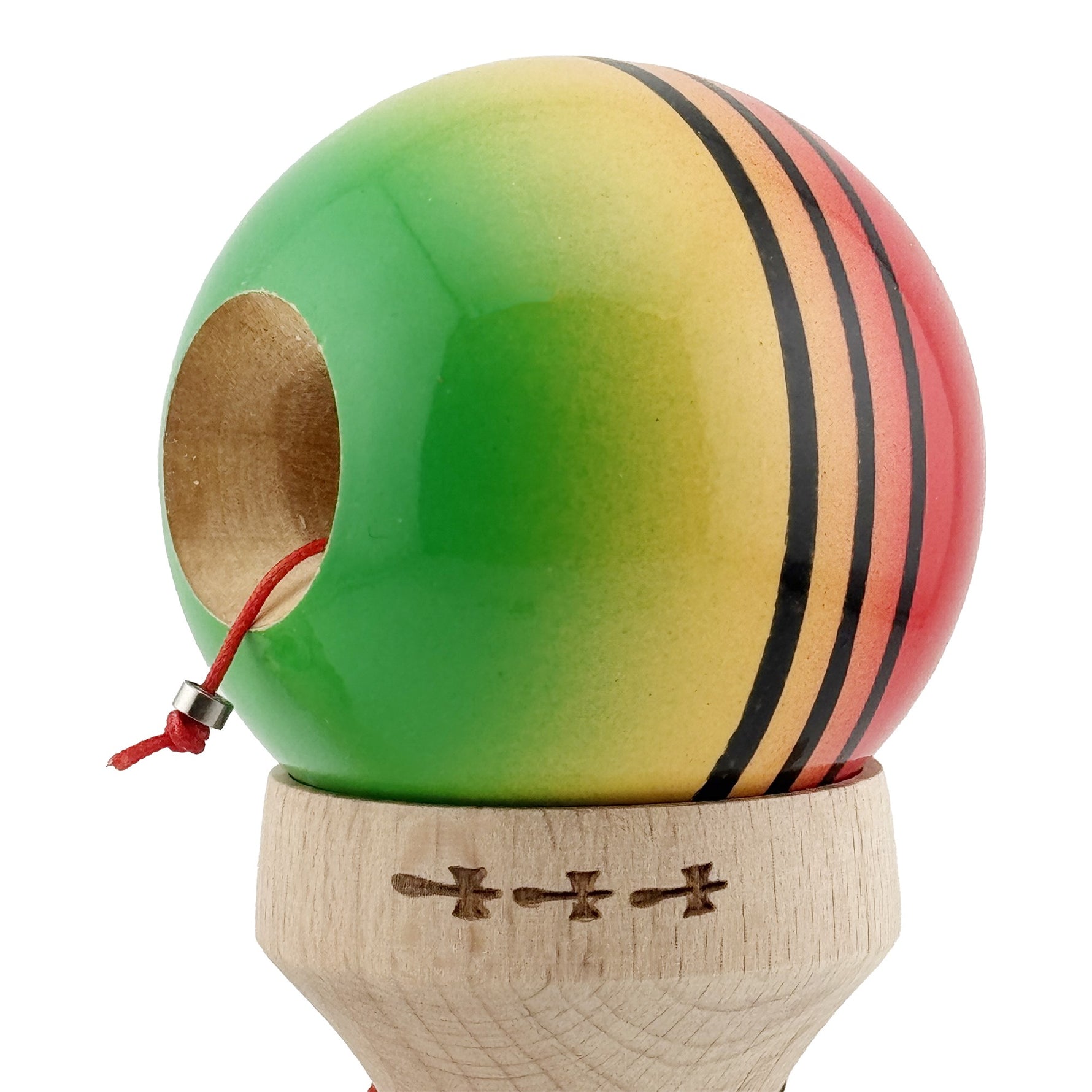 Kendama X Originala, Profesionala, Flippy, Super Sticky cu Cupe Mari KING SIZE V3, Gaura in Baza, Rulment Metalic, din