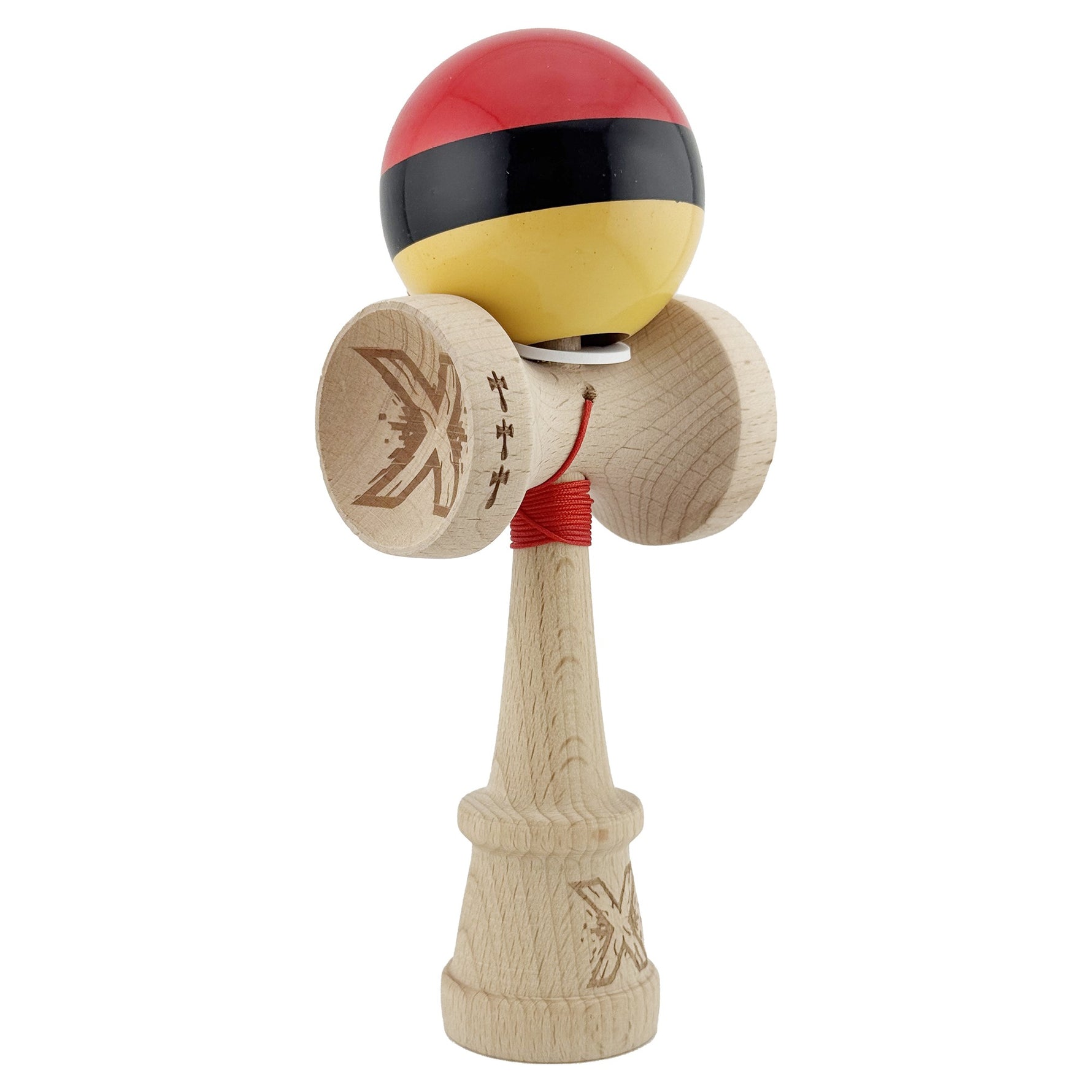 Kendama X Originala, Profesionala, Flippy, Super Sticky cu Cupe Mari KING SIZE V3, Gaura in Baza, Rulment Metalic, din