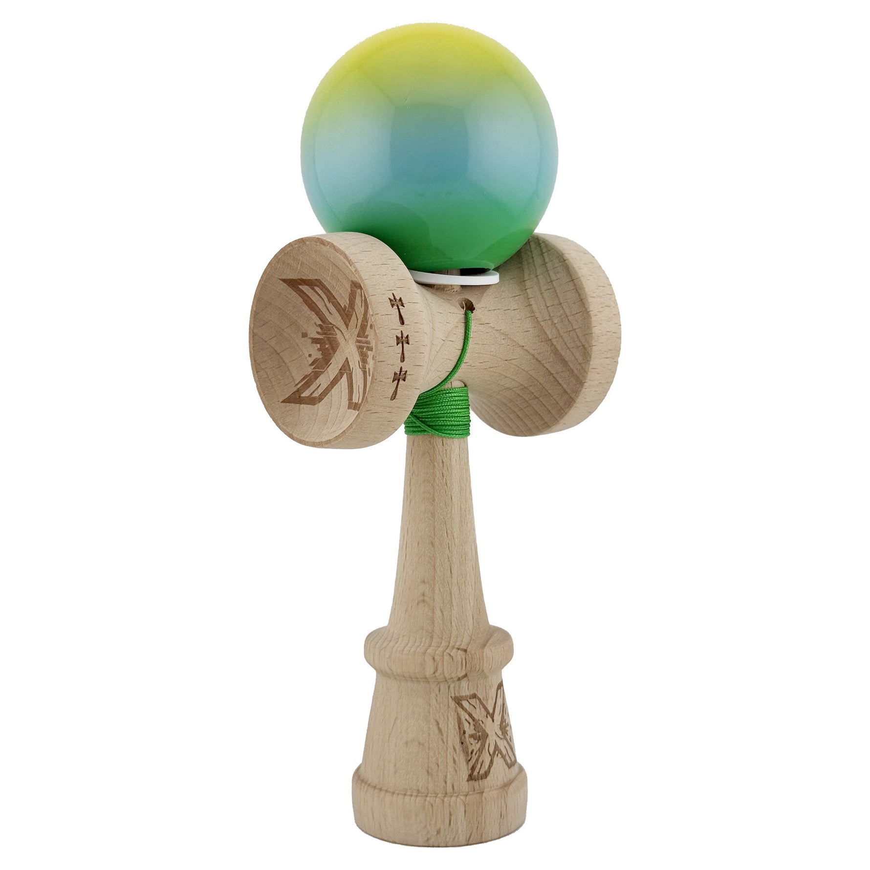 Kendama X Originala, Profesionala, Flippy, Super Sticky cu Cupe Mari KING SIZE V3, Gaura in Baza, Rulment Metalic, din