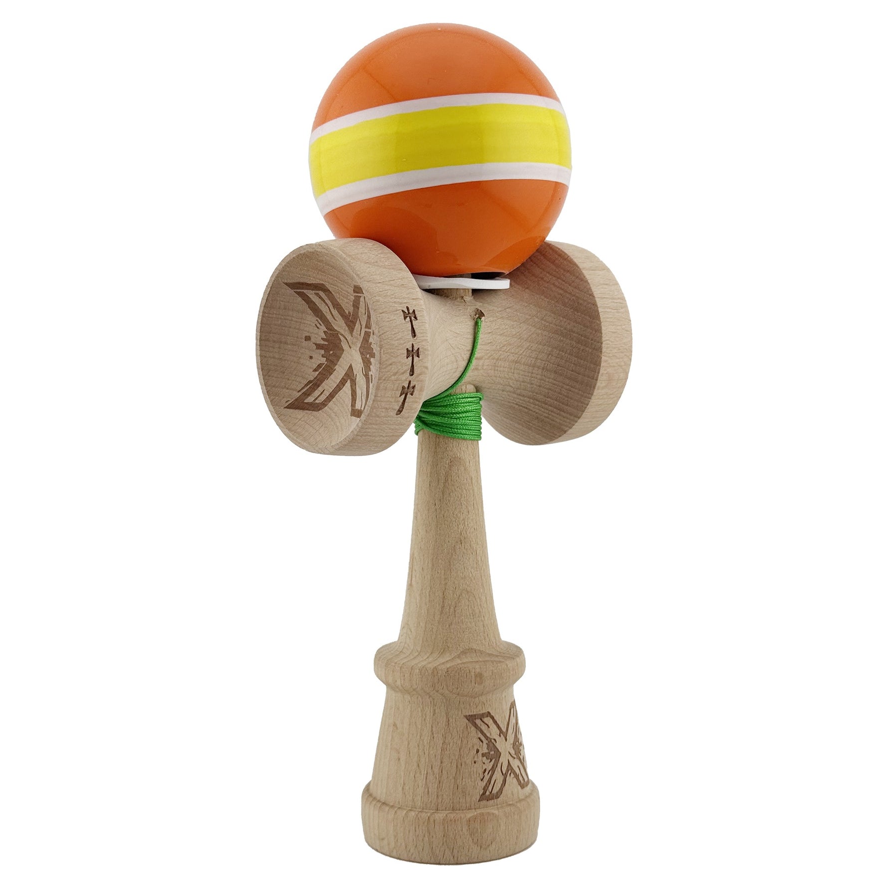 Kendama X Originala, Profesionala, Flippy, Super Sticky cu Cupe Mari KING SIZE V3, Gaura in Baza, Rulment Metalic, din