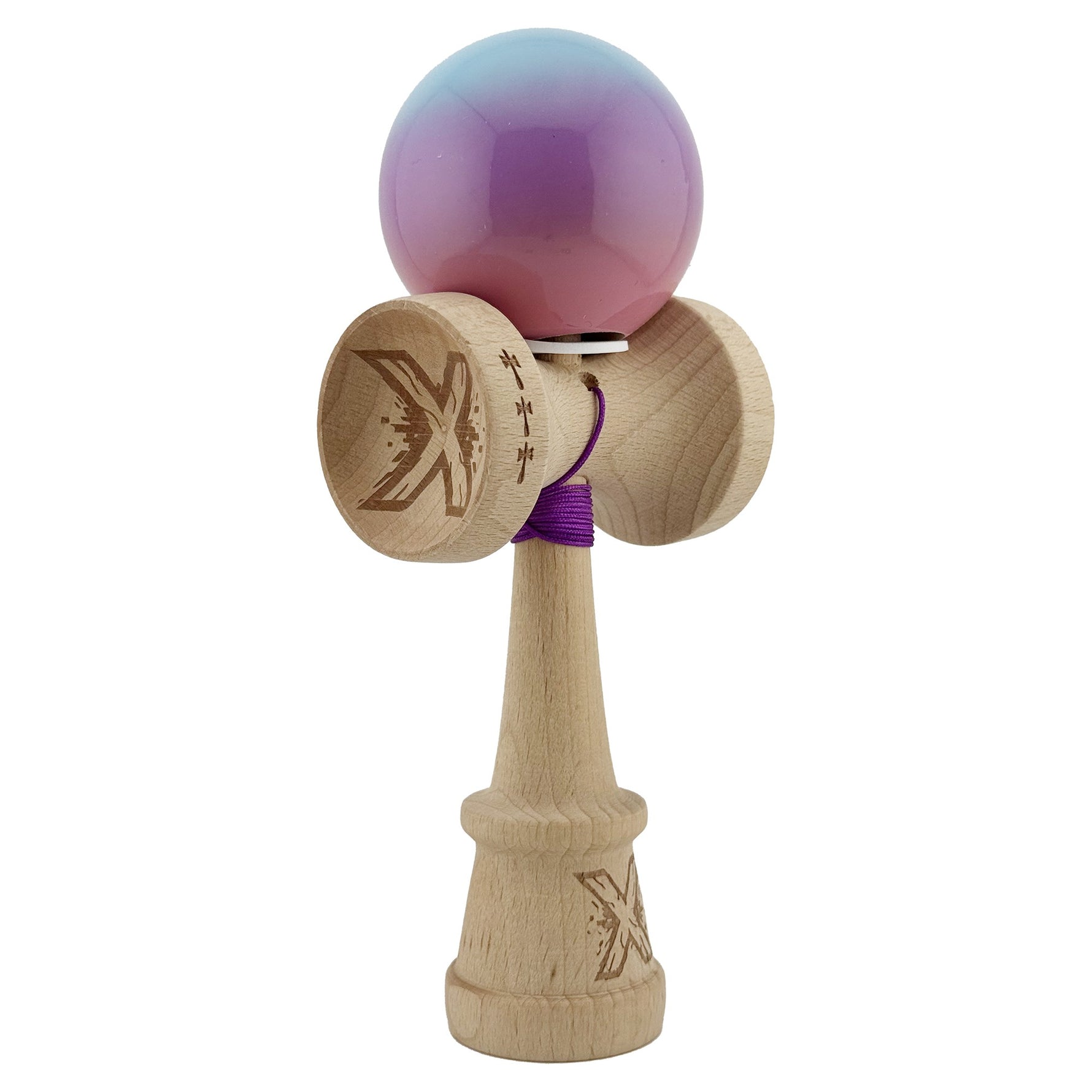 Kendama X Originala, Profesionala, Flippy, Super Sticky cu Cupe Mari KING SIZE V3, Gaura in Baza, Rulment Metalic, din