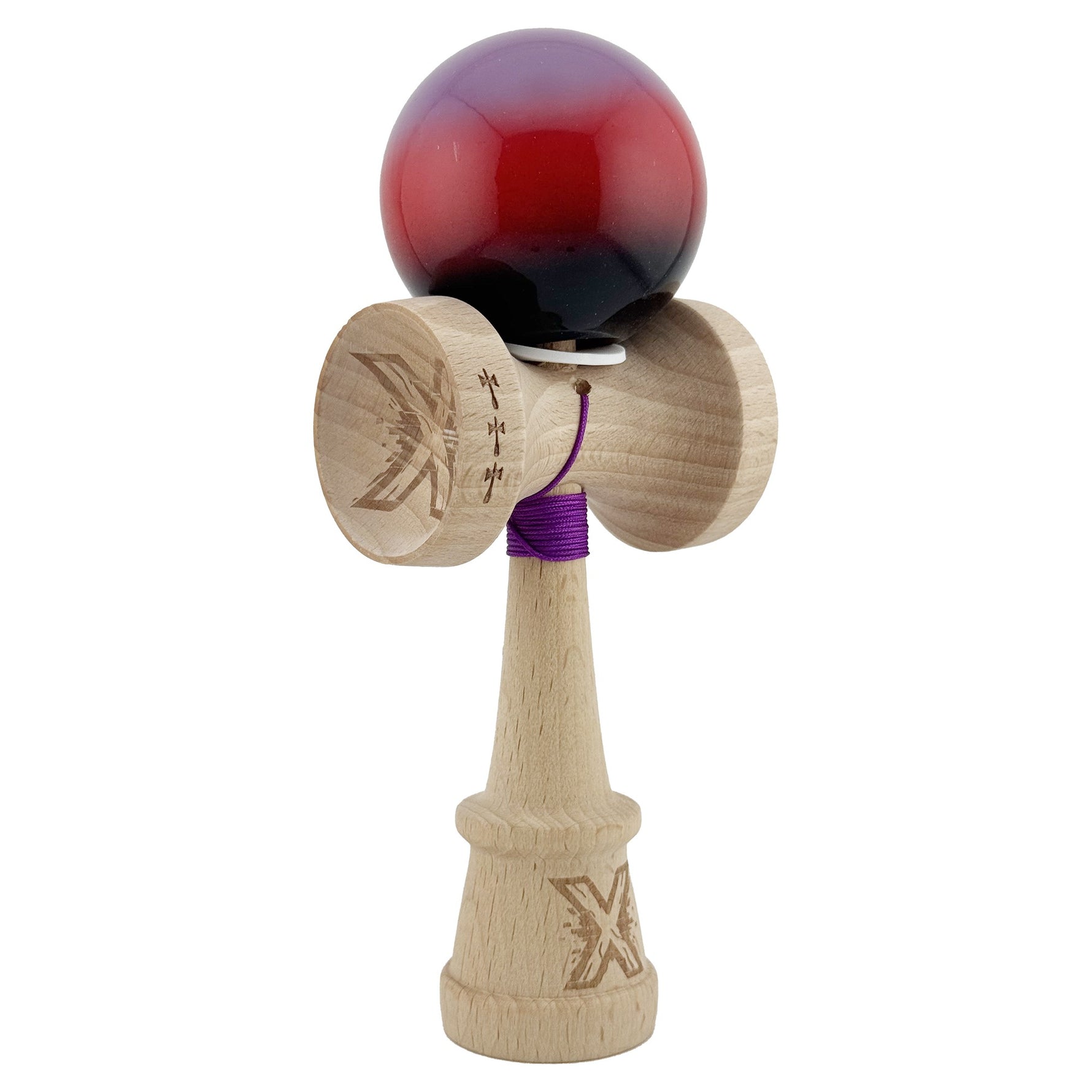 Kendama X Originala, Profesionala, Flippy, Super Sticky cu Cupe Mari KING SIZE V3, Gaura in Baza, Rulment Metalic, din