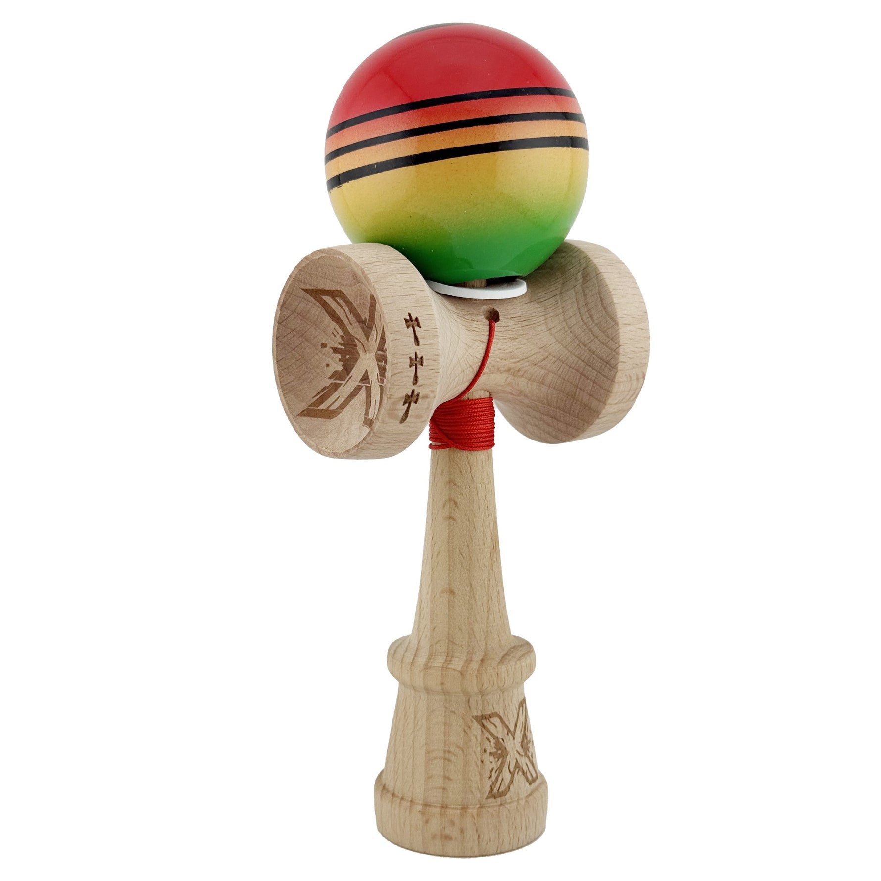Kendama X Originala, Profesionala, Flippy, Super Sticky cu Cupe Mari KING SIZE V3, Gaura in Baza, Rulment Metalic, din