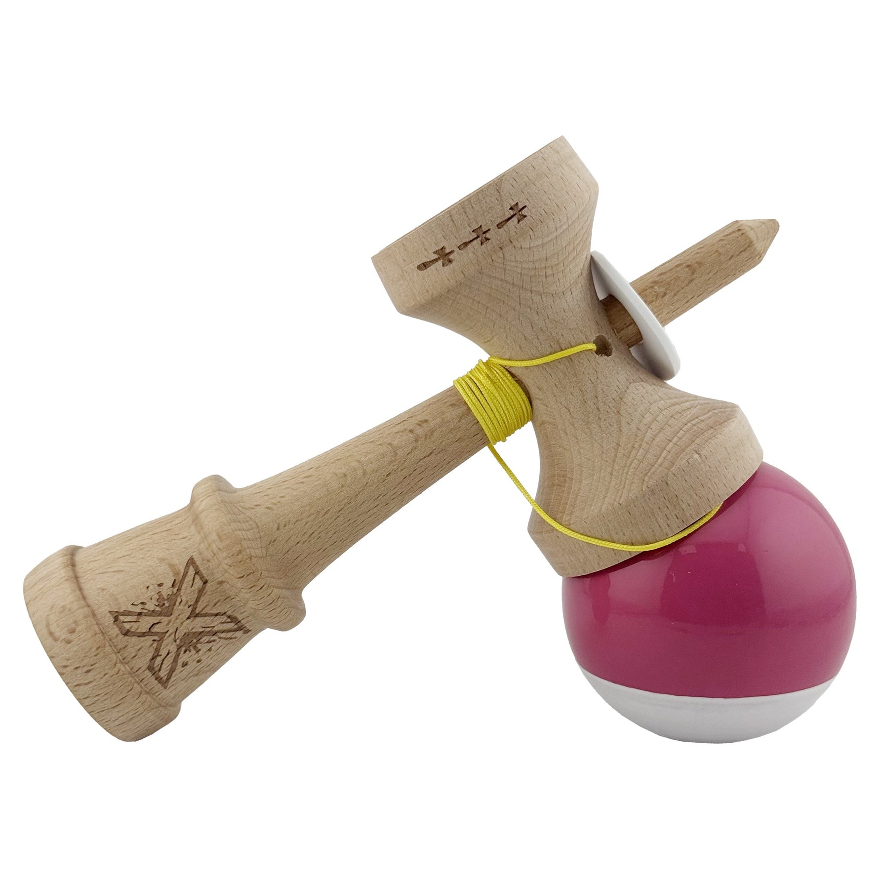 Kendama X Originala, Profesionala, Flippy, Super Sticky cu Cupe Mari KING SIZE V3, Gaura in Baza, Rulment Metalic, din