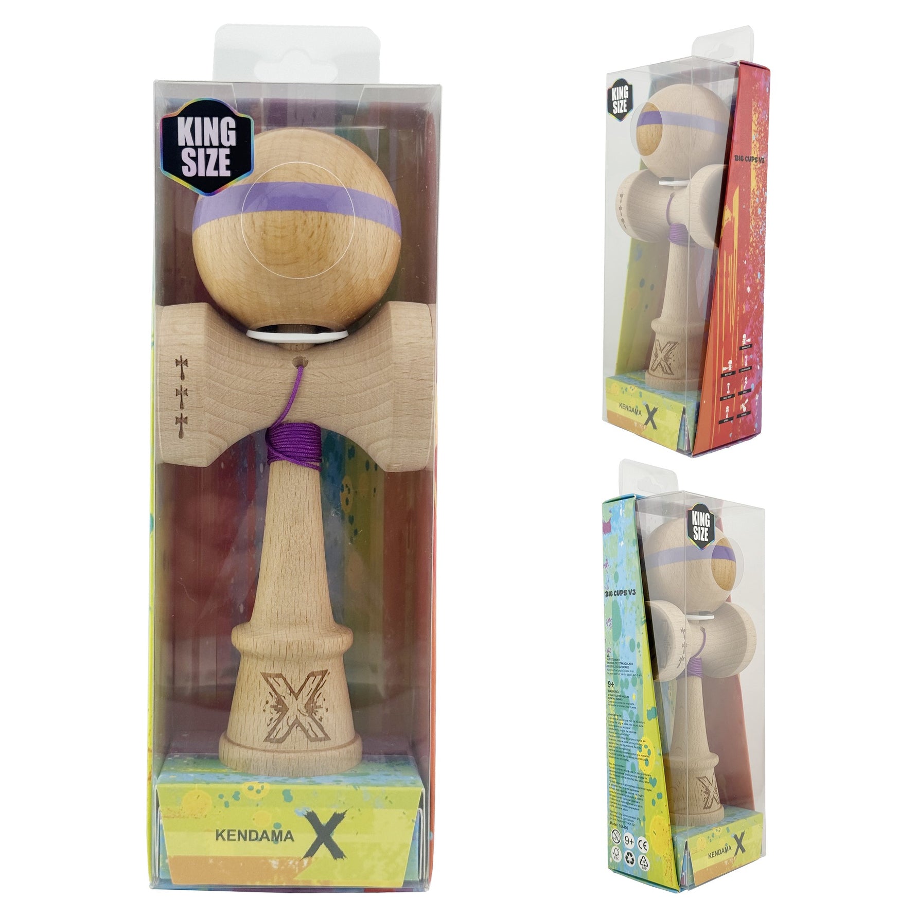 Kendama X Originala, Profesionala, Flippy, Super Sticky, Cupe Mari KING SIZE V3, Gaura in Baza, Rulment Metalic, din
