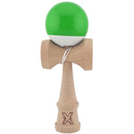 Kendama X Originala, Profesionala, Flippy, Super Sticky din Lemn, 18 cm, Verde/Alb