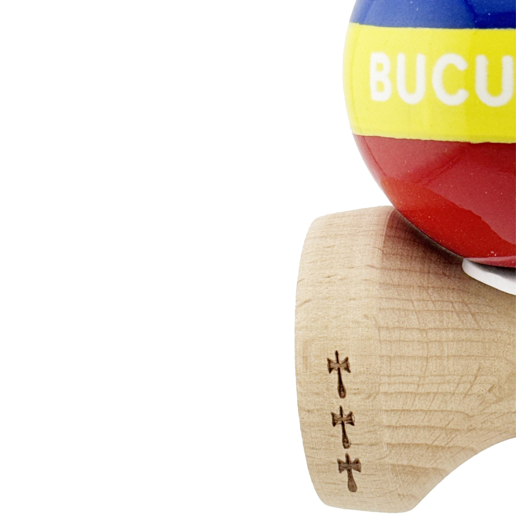 Kendama X Originala, Profesionala, Flippy, Tricolor Edition BUCURESTI, Super Sticky cu Cupe Mari KING SIZE V3, Rulment