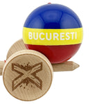 Kendama X Originala, Profesionala, Flippy, Tricolor Edition BUCURESTI, Super Sticky cu Cupe Mari KING SIZE V3, Rulment