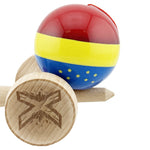 Kendama X Originala, Profesionala, Flippy, Tricolor Edition cu Stele, Super Sticky cu Cupe Mari KING SIZE V3, Rulment