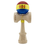 Kendama X Originala, Profesionala, Flippy, Tricolor Edition Stil Romanesc, Super Sticky cu Cupe Mari KING SIZE V3,