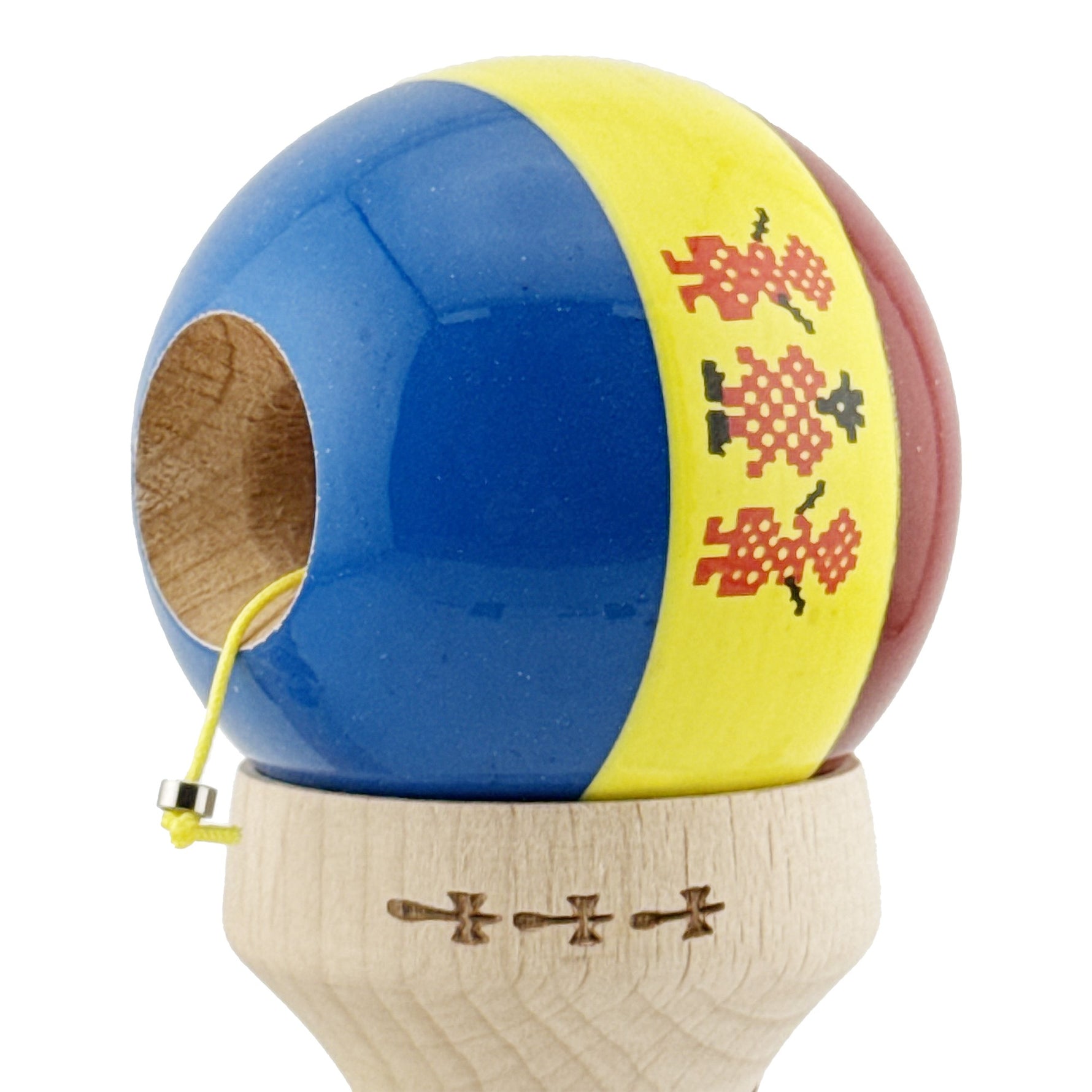 Kendama X Originala, Profesionala, Flippy, Tricolor Edition Stil Romanesc, Super Sticky cu Cupe Mari KING SIZE V3,