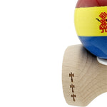 Kendama X Originala, Profesionala, Flippy, Tricolor Edition Stil Romanesc, Super Sticky cu Cupe Mari KING SIZE V3,