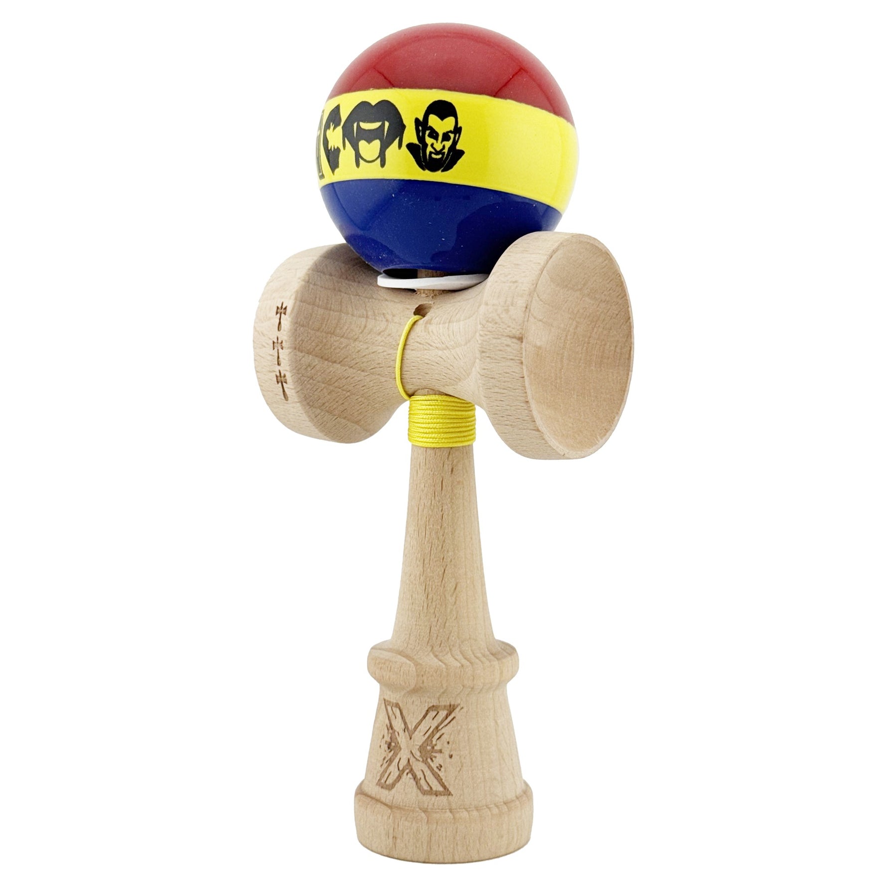 Kendama X Originala, Profesionala, Flippy, Tricolor Edition Vampir Dracula, Super Sticky cu Cupe Mari KING SIZE V3,