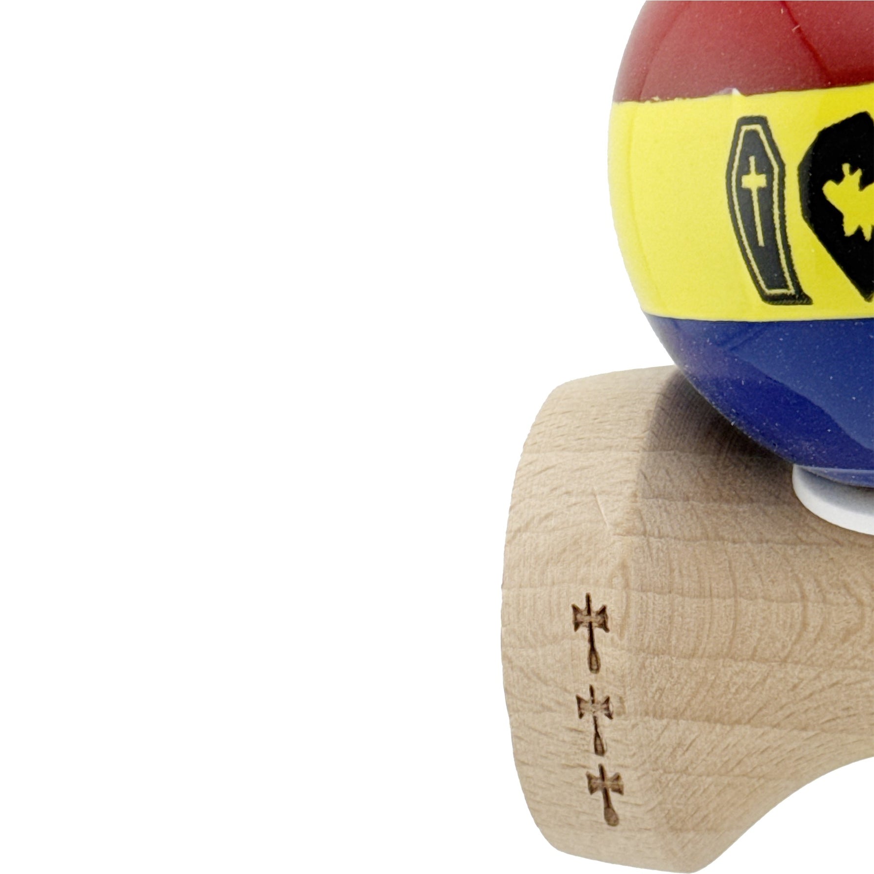 Kendama X Originala, Profesionala, Flippy, Tricolor Edition Vampir Dracula, Super Sticky cu Cupe Mari KING SIZE V3,