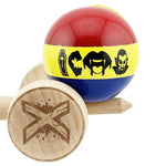 Kendama X Originala, Profesionala, Flippy, Tricolor Edition Vampir Dracula, Super Sticky cu Cupe Mari KING SIZE V3,