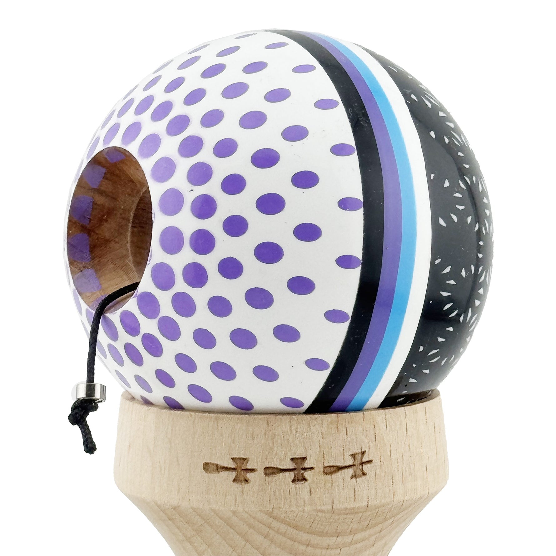 Kendama X Originala, Profesionala, Flippy, RAINDROPS, Super Sticky cu Cupe Mari KING SIZE V3, Gaura in Baza, Rulment