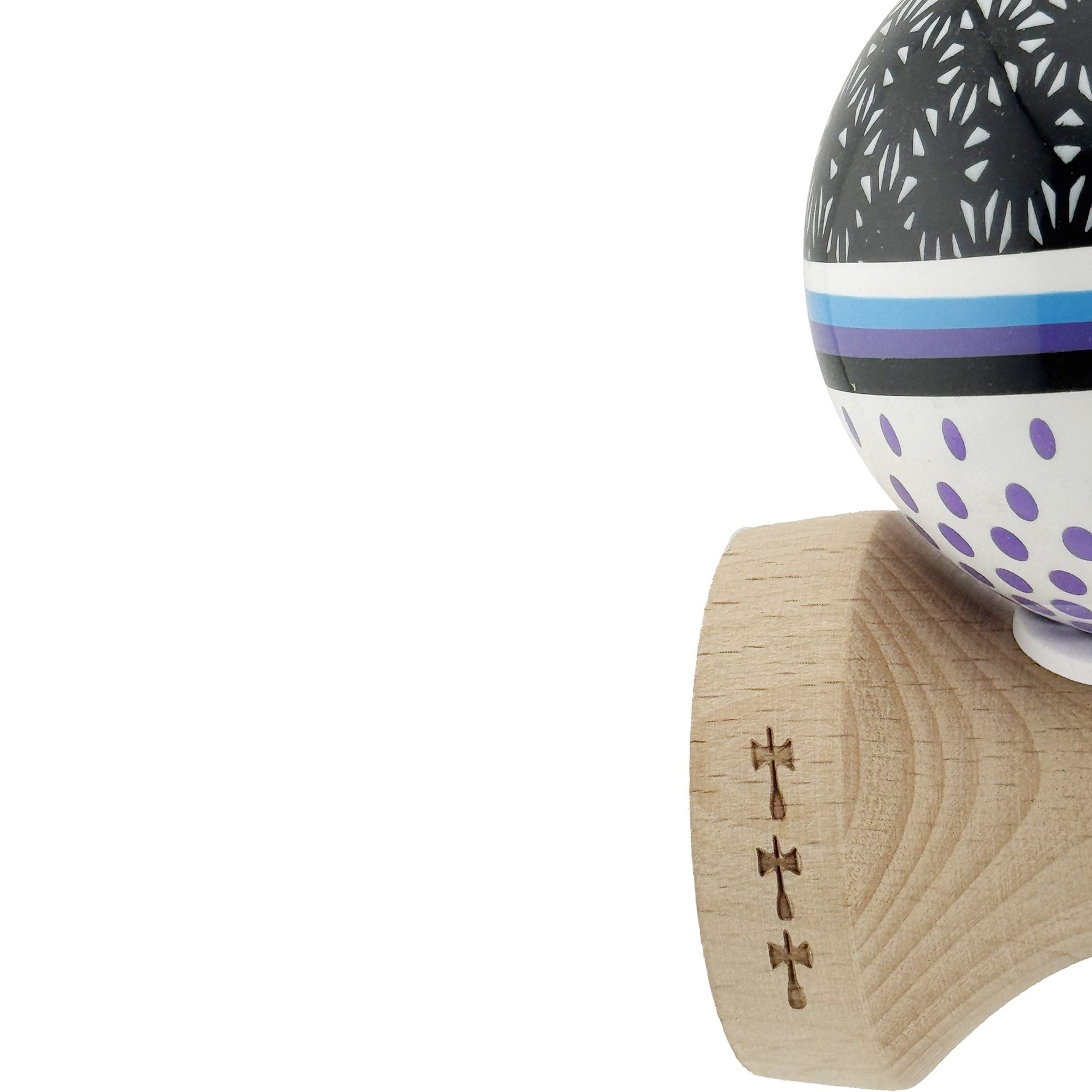 Kendama X Originala, Profesionala, Flippy, RAINDROPS, Super Sticky cu Cupe Mari KING SIZE V3, Gaura in Baza, Rulment
