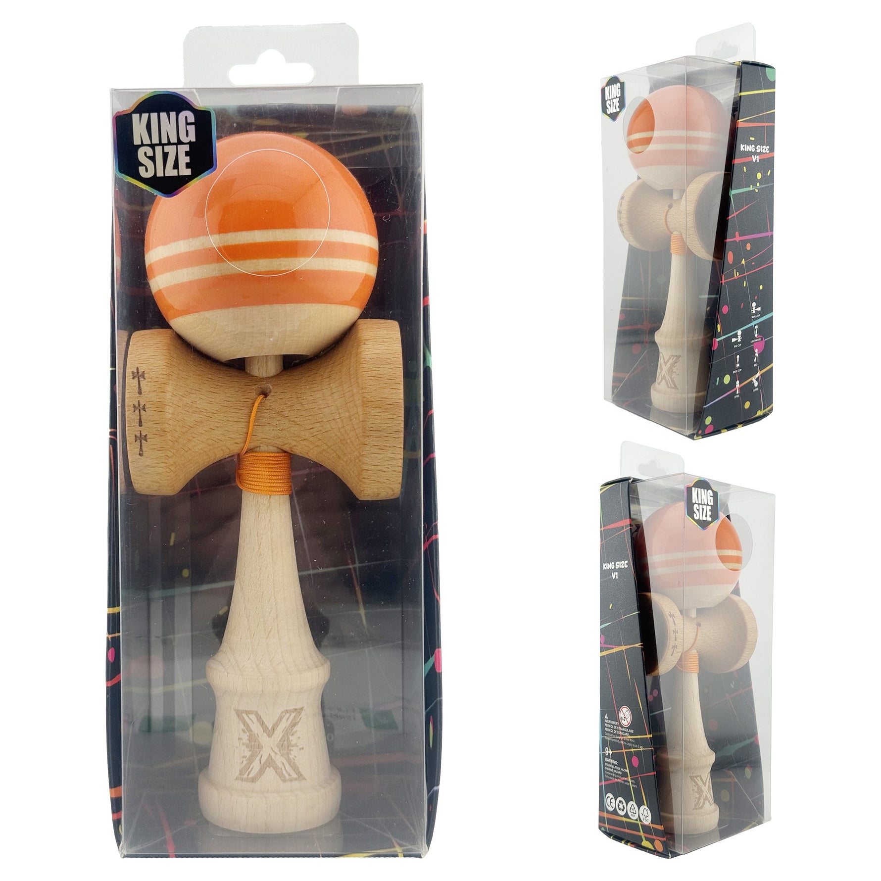 Kendama X Rainbow Originala, Profesionala, Flippy, Big Cups V2, Super Sticky cu Cupe Mari, Rulment Metalic, din lemn 18