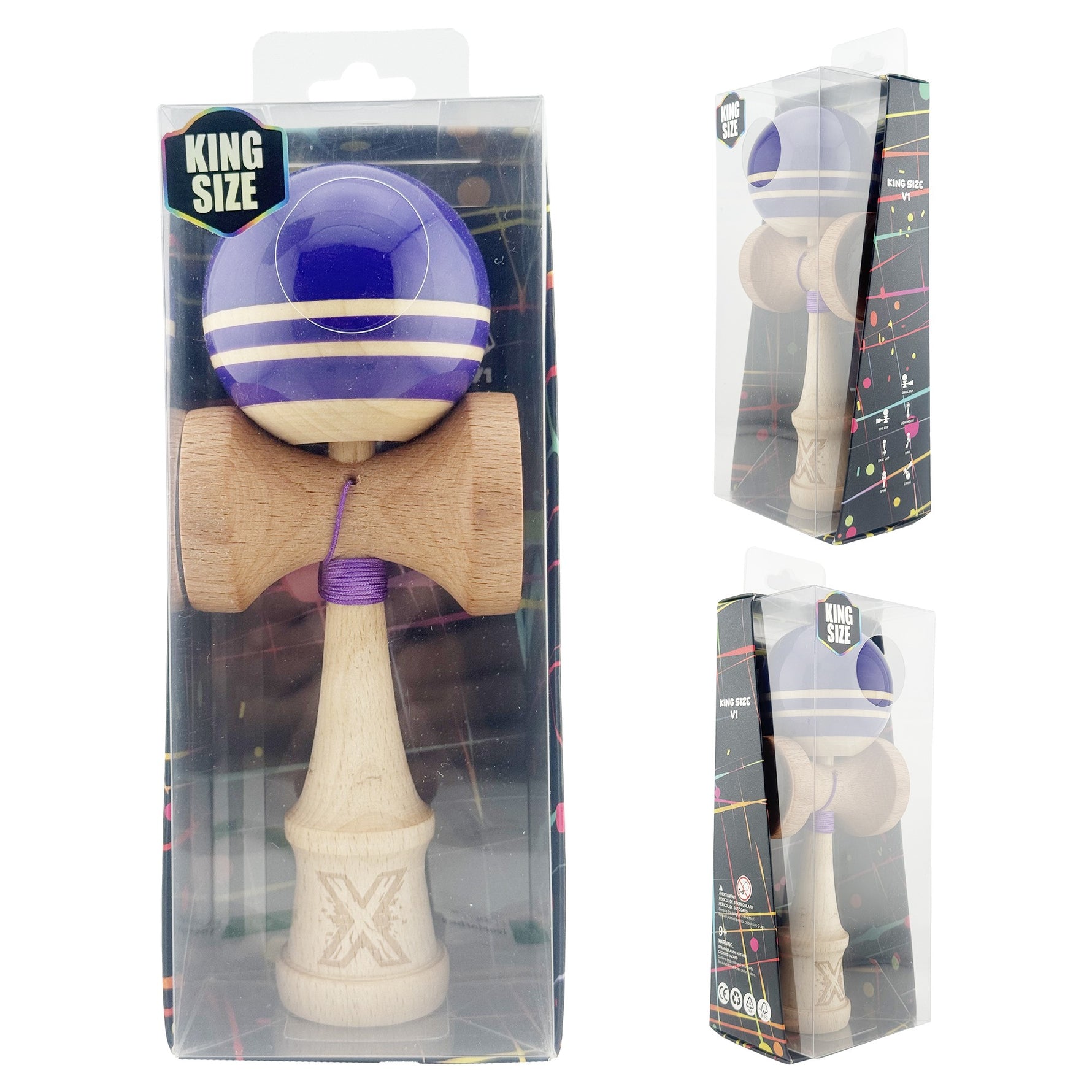 Kendama X Rainbow Originala, Profesionala, Flippy, Big Cups V2, Super Sticky cu Cupe Mari, Rulment Metalic, din lemn 18