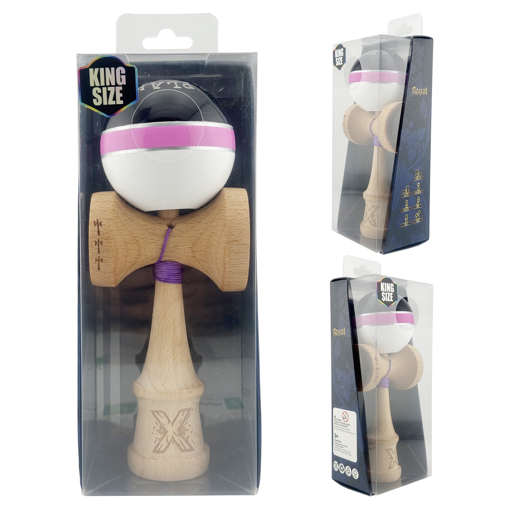 Kendama X ROYAL SPIKE Originala, Profesionala, Flippy, Big Cups V2, Super Sticky cu Cupe Mari, Rulment Metalic, din