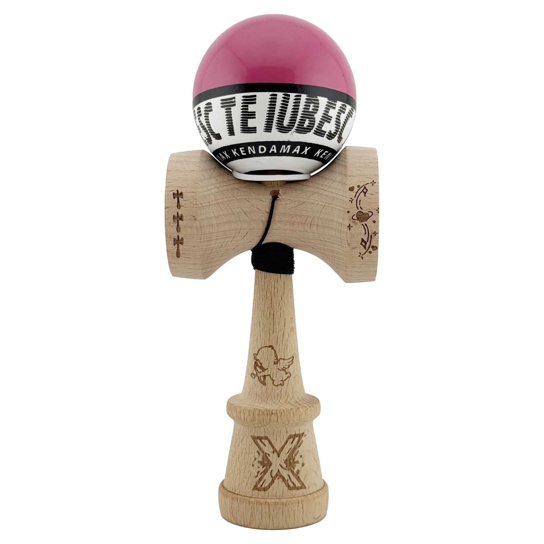Kendama X TE IUBESC Originala, Profesionala, Flippy, Super Sticky cu Cupe Mari KING SIZE V3, Gaura in Baza, Rulment