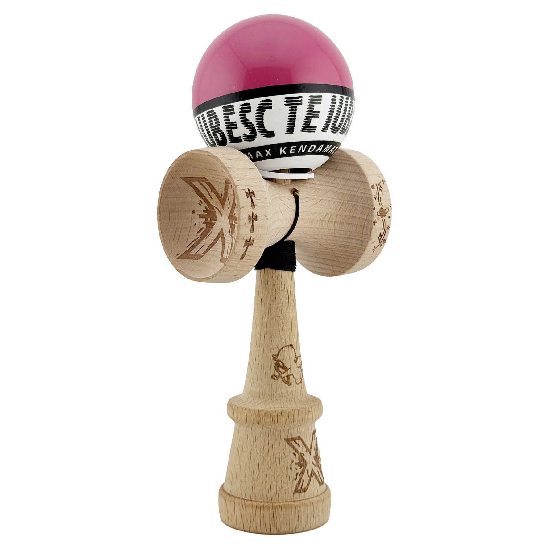 Kendama X TE IUBESC Originala, Profesionala, Flippy, Super Sticky cu Cupe Mari KING SIZE V3, Gaura in Baza, Rulment