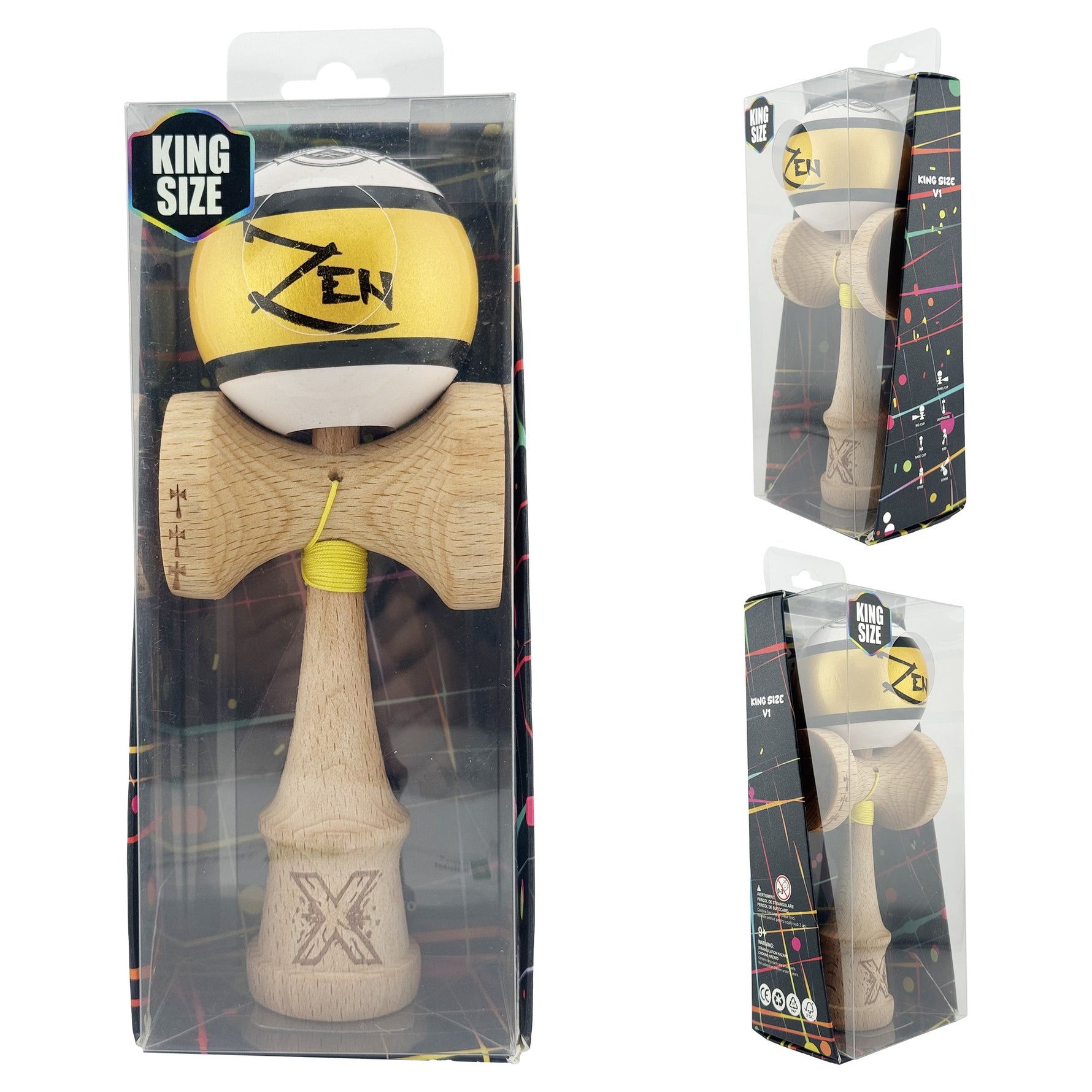 Kendama X ZEN Originala, Profesionala, Flippy, Big Cups V2, Super Sticky Legendary Cupe Mari, Rulment Metalic cu Ata 55