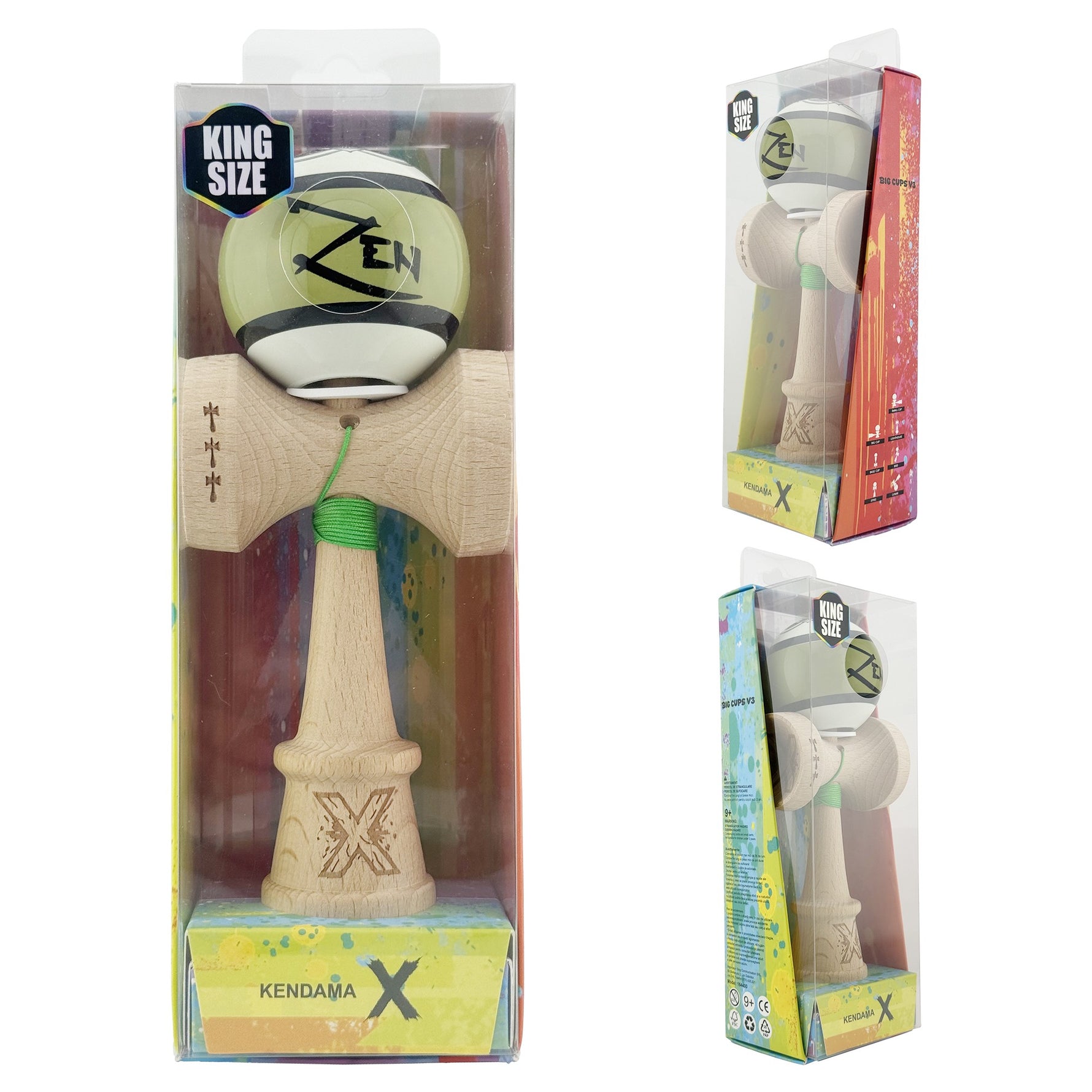 Kendama X Zen Series Originala, Profesionala, Flippy, Cupe Mari KING SIZE V3, Super Sticky, Gaura in Baza, Rulment