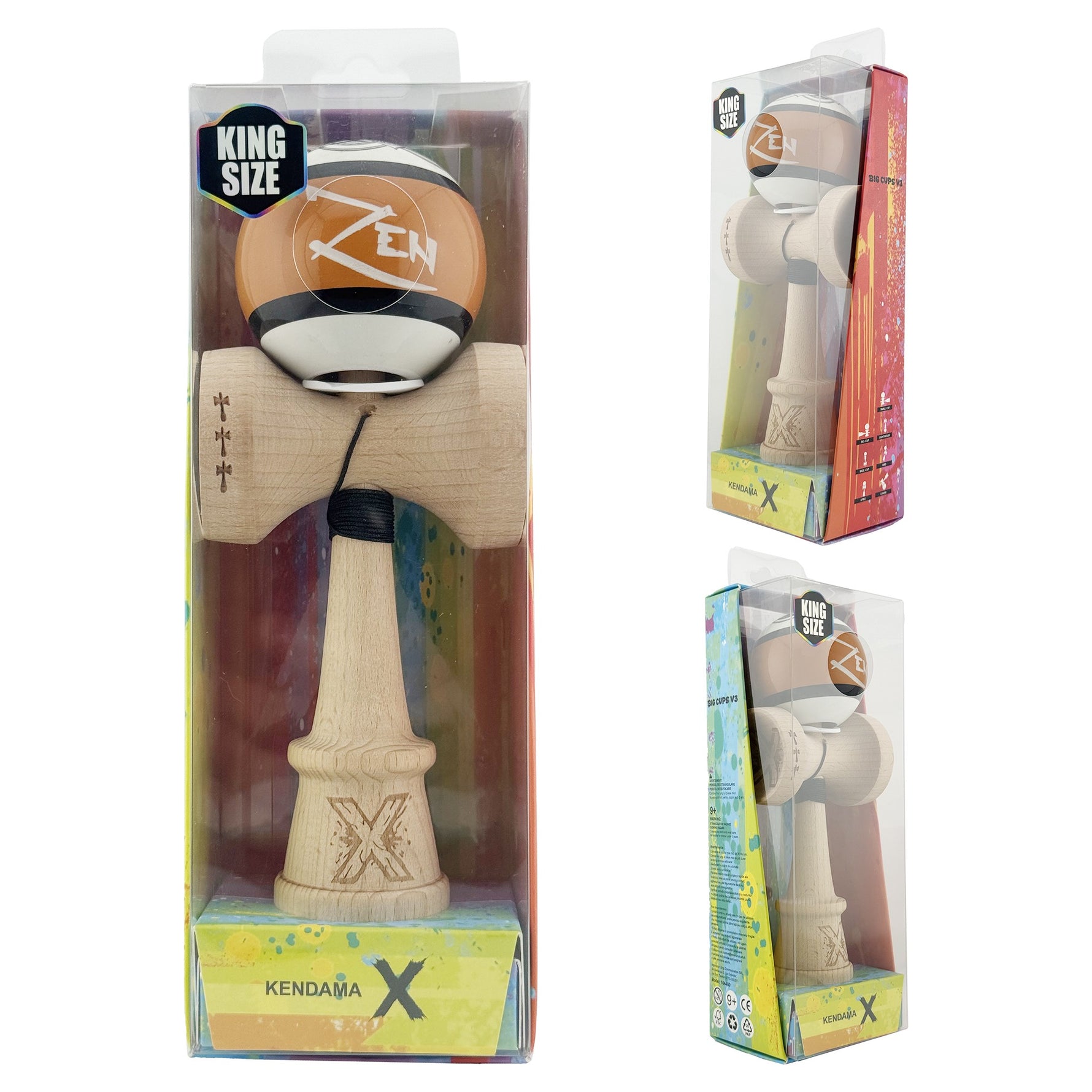Kendama X Zen Series Originala, Profesionala, Flippy, Cupe Mari KING SIZE V3, Super Sticky, Gaura in Baza, Rulment