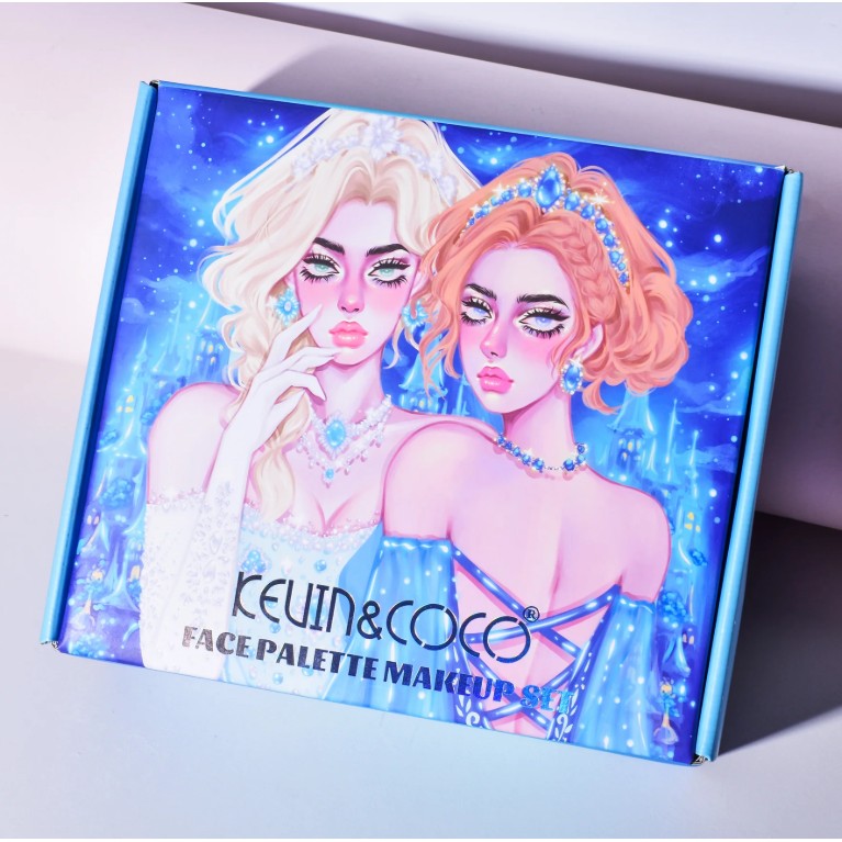 Set de Machiaj Kevin&Coco, 30 de Culori, Farduri de Pleoape, Iluminatoare Lichide, Lip Gloss-uri, Blush, Glitter, Model