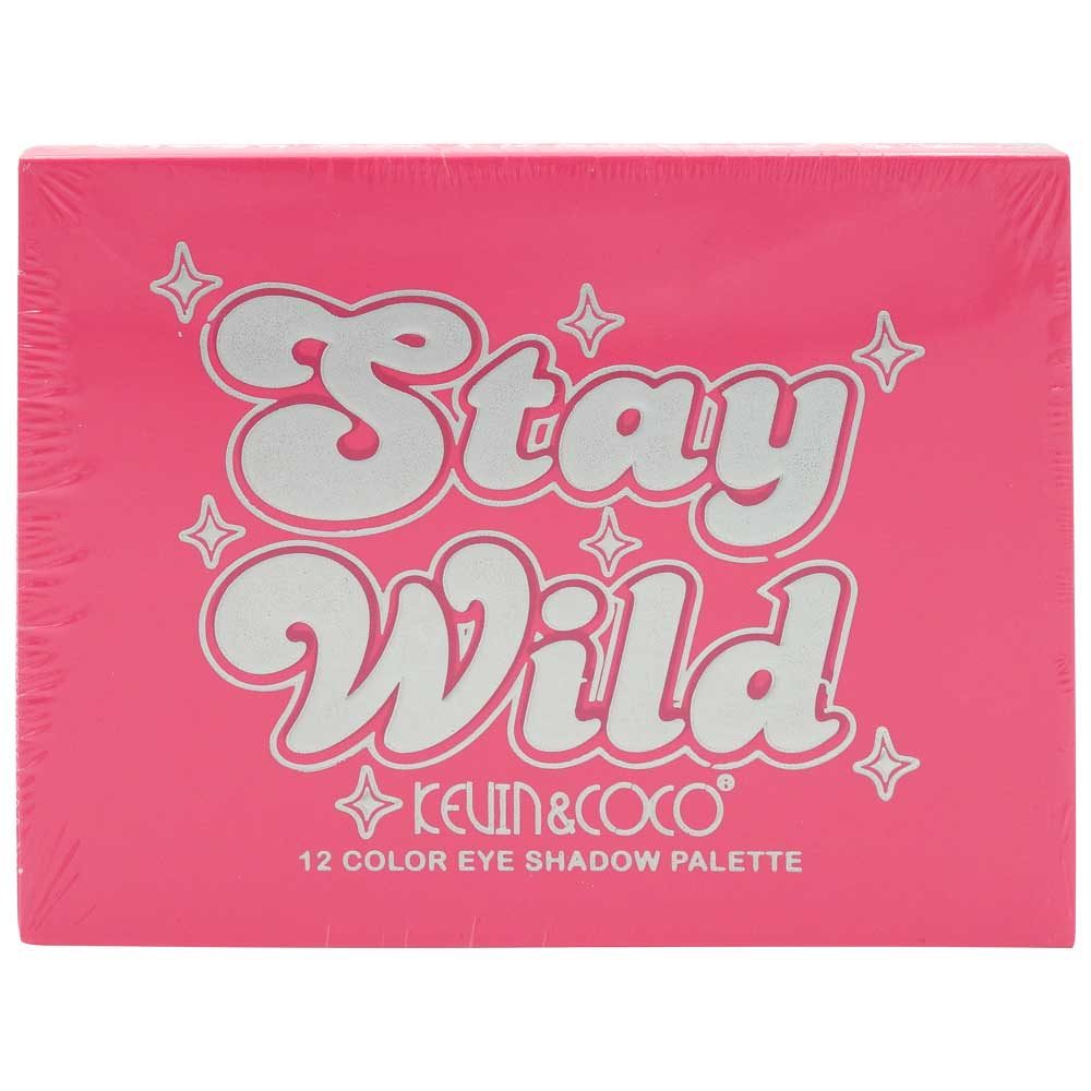 Paleta de Machiaj, KEVIN & COCO, Stay Wild. Fard de Pleoape, 12 culori, 13.6 x 10.4 x 0.9 cm
