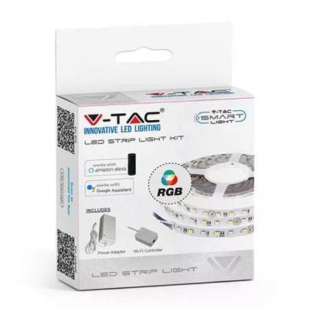 Kit banda LED SMART Google Home & Alexa SMD5050 RGB 60LED/m 10W/m 1000lm/m IP20 5m V-TAC