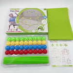 Kit de Constructie Fort 3D pentru Copii, Flippy, 560 g, 36 Sfere, 51 Tije, Panza Verde Impermeabil, 3 ani, Educativ,