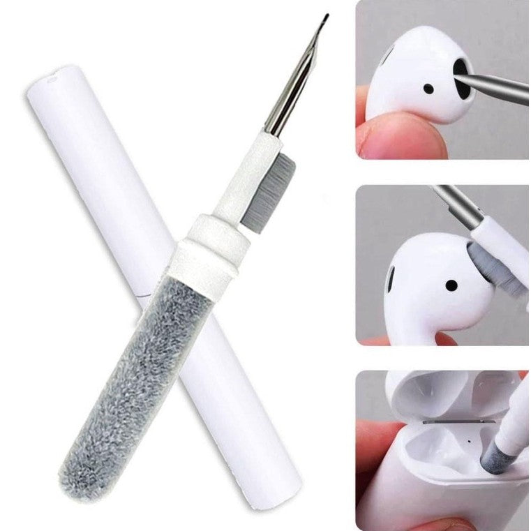 Kit de Curatare Casti 3in1, Flippy, Multifunctional, din ABS, 10.6 x 1.3 x 1.3 cm, Alb