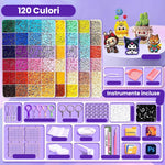 Kit de Margele Perle, Flippy, Set DIY 3D din 120 de Culori, 10000 de piese, Instrumente pentru Margele Incluse, 2.6 mm