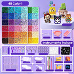 Kit de Margele Perle, Flippy, Set DIY 3D din 48 de Culori, 4000 de piese, Instrumente pentru Margele Incluse, 2.6 mm in
