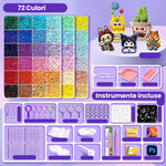 Kit de Margele Perle, Flippy, Set DIY 3D din 72 de Culori, 6000 de piese, Instrumente pentru Margele Incluse, 2.6 mm in