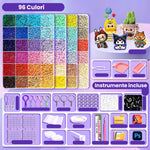 Kit de Margele Perle, Flippy, Set DIY 3D din 96 de Culori, 8000 de piese, Instrumente pentru Margele Incluse, 2.6 mm in