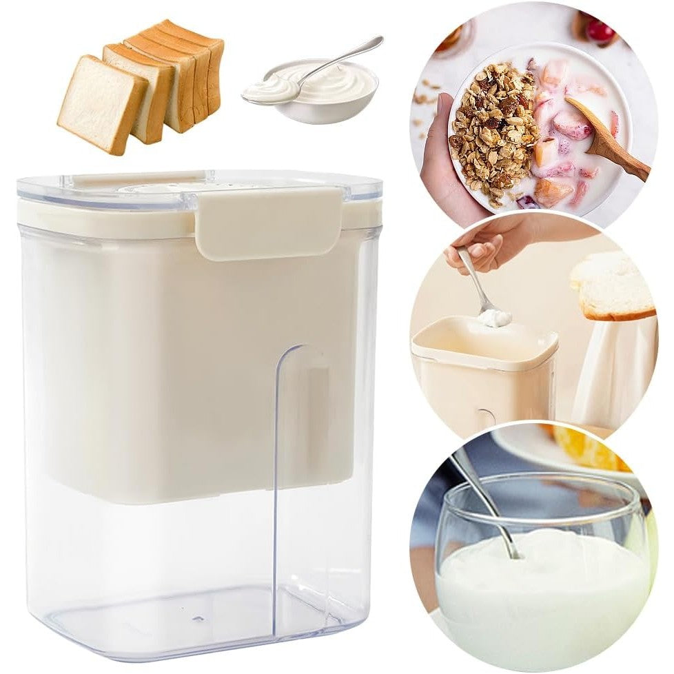 Kit Presa Pentru Branza, Flippy, Filtru de Iaurt, Strecuratoare de Iaurt Grecesc, Filtru de lapte, 18x9.7x13 cm,
