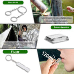 Kit supravietuire multifuncional Flippy, 42 de Instrumente Profesionale, Echipament de prim-ajutor, Drumetie, Camping,